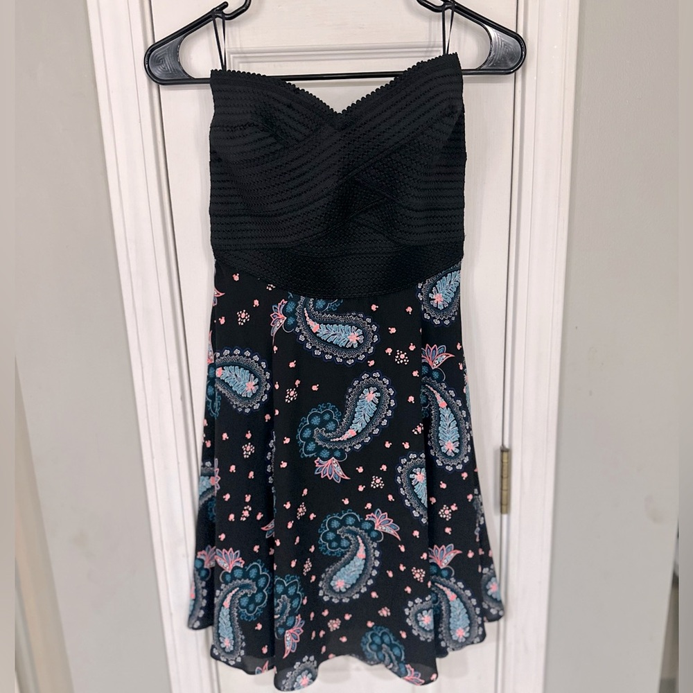 Express Womens Paisley Pattern A-Line Brae Top Dress Size S Back Zip